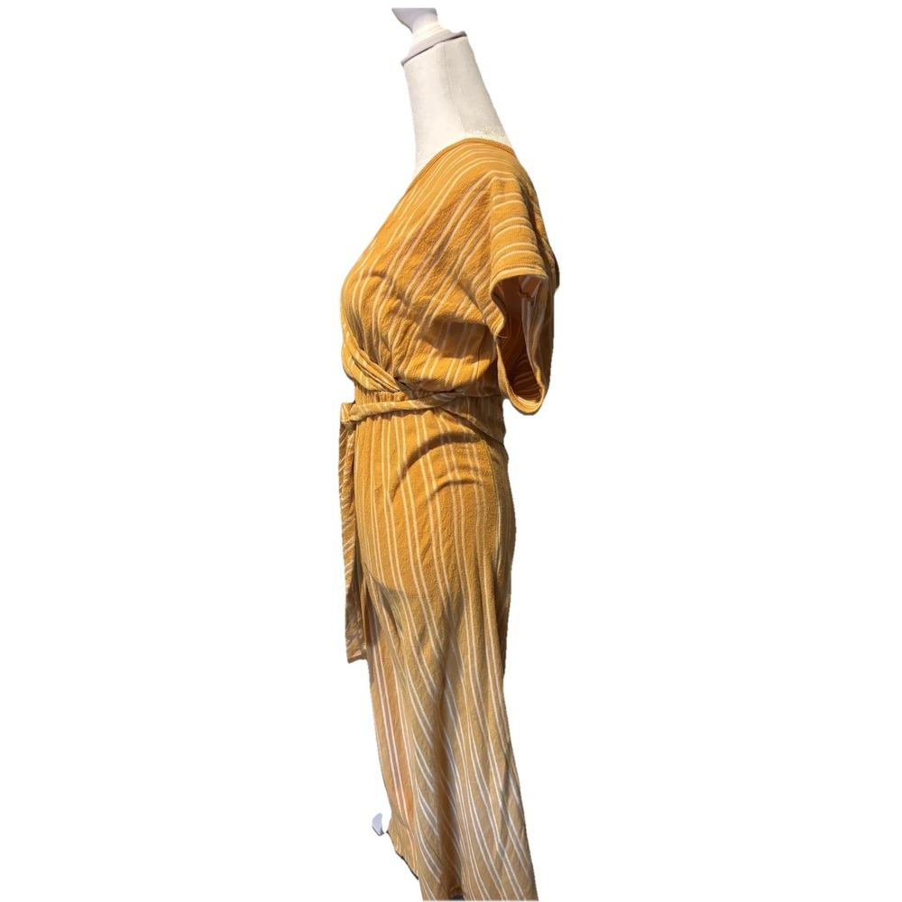 Caution To The Wind Jumpsuit‎ Womens Large Striped Belted Boho Romper - Picture 4 of 11